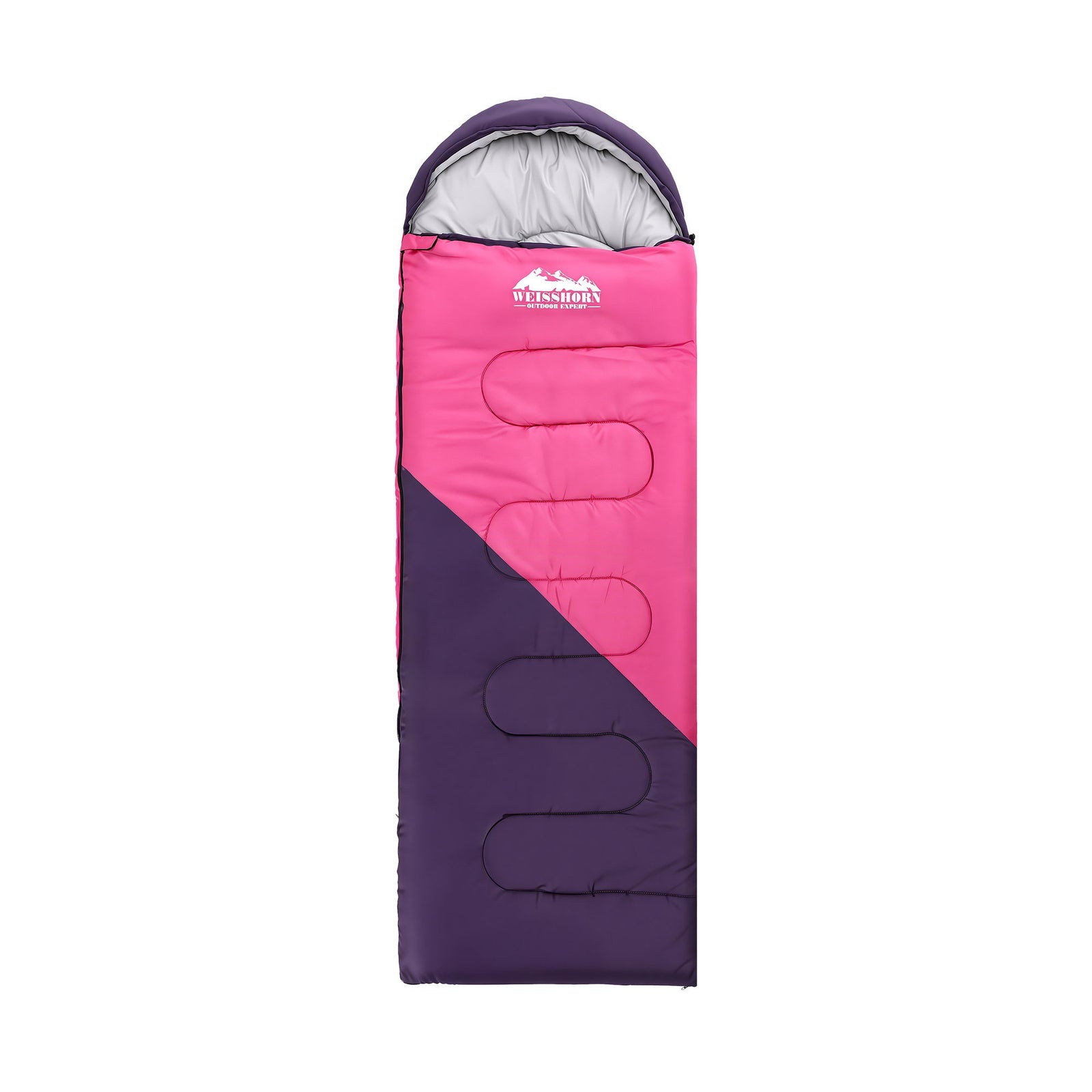 Sleeping Bag Single 213cm Thermal Camping Hiking Pink