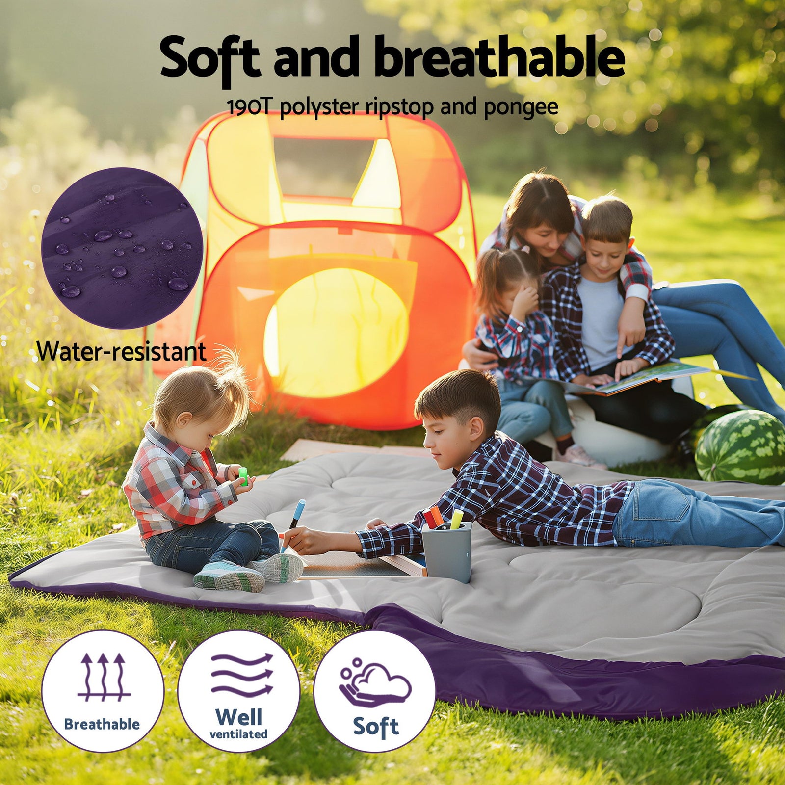 Sleeping Bag Single 213cm Thermal Camping Hiking Pink