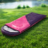 Sleeping Bag Single 213cm Thermal Camping Hiking Pink