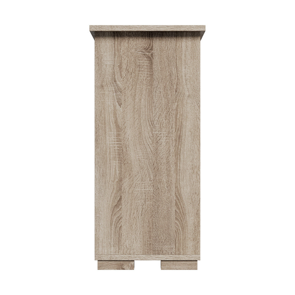 Sideboard Buffet Glass Sliding Door Natural