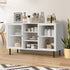 Oikiture Sideboard Buffet Tempered Glass Door 2 Drawers White