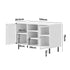 Oikiture Sideboard Buffet Tempered Glass Door 2 Drawers White
