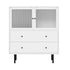 Sideboard Tempered Glass Door 2 Drawers White