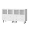 Oikiture 2x Buffet Sideboard Cupboard Glass Doors White