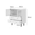 Oikiture 2x Buffet Sideboard Cupboard Glass Doors White