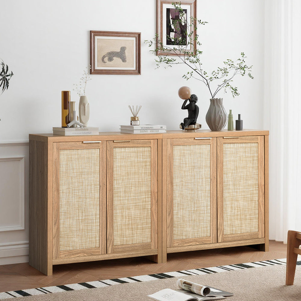 Buffet Sideboard Rattan Storage Cabinet Kitchen Hallway Table