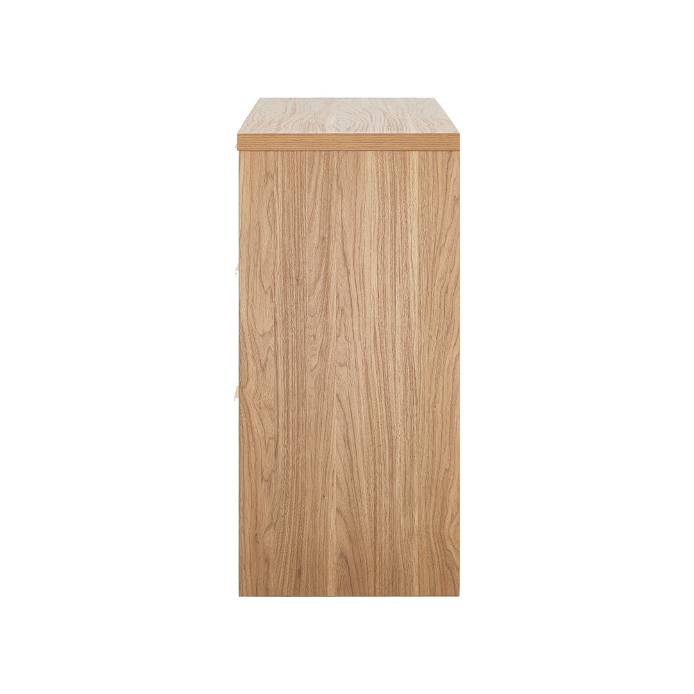 Buffet Sideboard Cabinet Rattan 3 Drawer Hallway Table