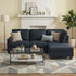 Modular Sofa Set Faux Linen Lounge Couch Ottoman Dark Grey
