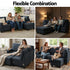 Artiss Modular Sofa Set Faux Linen Lounge Couch Ottoman Dark Grey