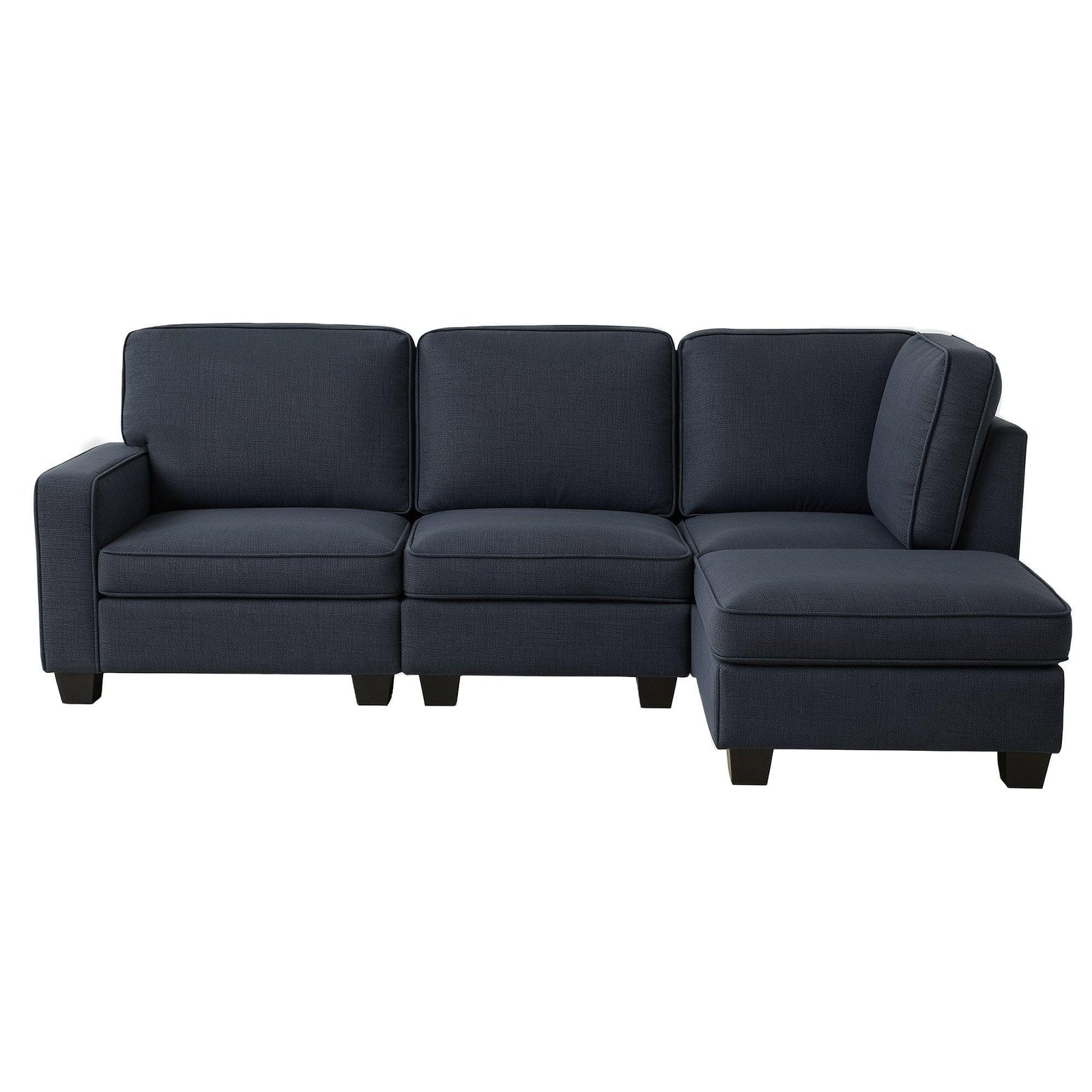 Artiss Modular Sofa Set Faux Linen Lounge Couch Ottoman Dark Grey