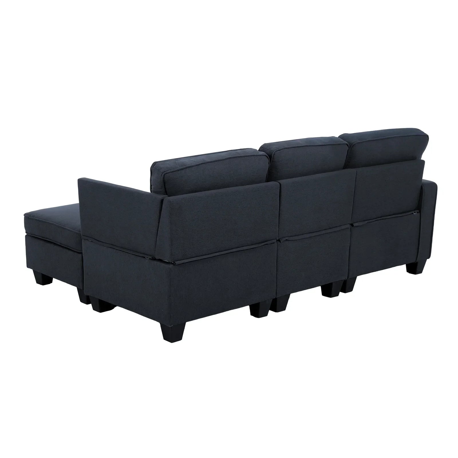 Artiss Modular Sofa Set Faux Linen Lounge Couch Ottoman Dark Grey