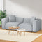 Artiss Alvin 2 Seater Modular Sofa Chaise Lounge Grey Linen