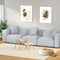 3-Seater Modular Sofa Chaise Set Grey Linen Fabric Living Room Couch