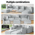Modular Sofa Chaise Set 6-Seater Grey