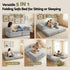 Artiss 2‑Seater Foldable Sofa Bed – Corduroy, Steel Frame, 300kg Support, Convertible