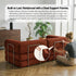 Convertible Folding Sofa Bed 2-Seater Corduroy Orange 300kg Capacity Set