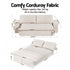 Convertible Corduroy Sofa Bed 30D Foam Sleeper Couch Beige
