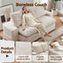 Convertible Corduroy Sofa Bed 30D Foam Sleeper Couch Beige