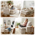 Convertible Corduroy Sofa Bed 30D Foam Sleeper Couch Beige