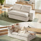 Convertible Folding Sofa Bed 30D High-Density Foam Boneless Couch with Corduroy Sleeper Couch Lounger for Living Room Beign