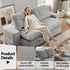 Convertible Corduroy Sofa Bed 30D Foam Sleeper Couch Grey
