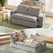 Convertible Folding Sofa Bed 30D High-Density Foam Boneless Couch with Corduroy Sleeper Couch Lounger for Living Room Grey
