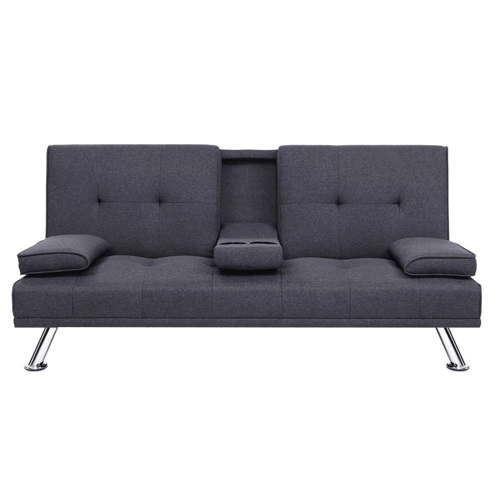 Sofa Bed 175CM Dark Grey Fabric