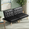Sofa Bed Couch 2 Seater Lounge Fabric Black