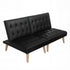 Sofa Bed Couch 2 Seater Lounge Fabric Black