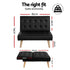 Sofa Bed Couch 2 Seater Lounge Fabric Black