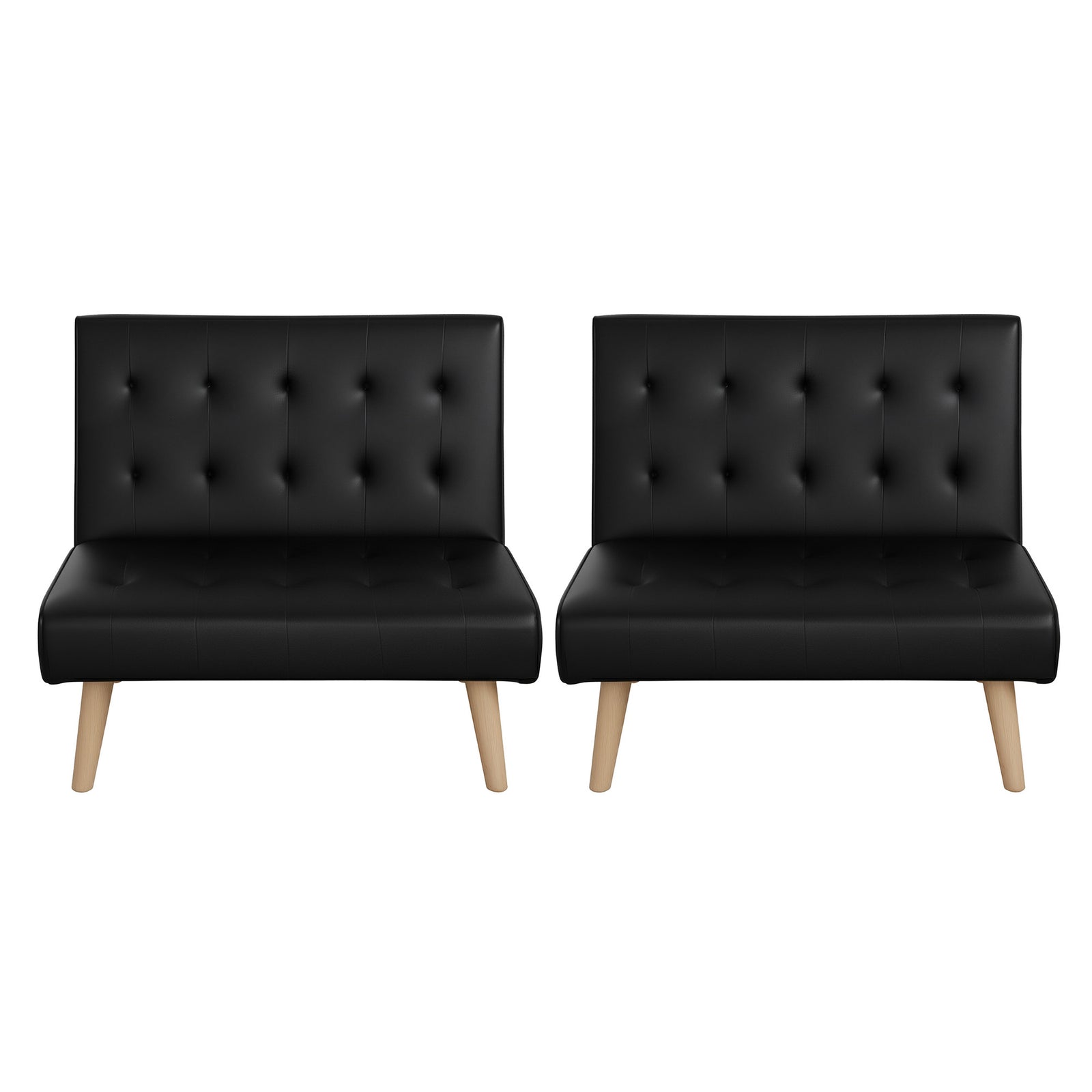 Sofa Bed Couch 2 Seater Lounge Fabric Black