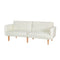 Sofa Bed 3 Seater Tilted Faux Linen Beige