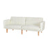 Sofa Bed 3 Seater Tilted Faux Linen Beige