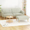 3 Seater Sofa Bed Ottoman L Shape Convertible Beige Faux Linen Scott