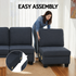 Artiss 4 Seater Modular Sofa Set Sectional Easy Assembly Dark Grey