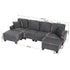 Modular Sectional Sofa – Storage, Movable Ottomans, Deep Seating, Faux Linen