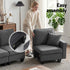 Modular Sectional Sofa – Storage, Movable Ottomans, Deep Seating, Faux Linen