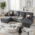 Modular Sectional Sofa – Storage, Movable Ottomans, Deep Seating, Faux Linen
