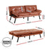 Artiss Sofa Bed Convertible 3 Seater Couch Recliner Lounge Chair Leather Brown