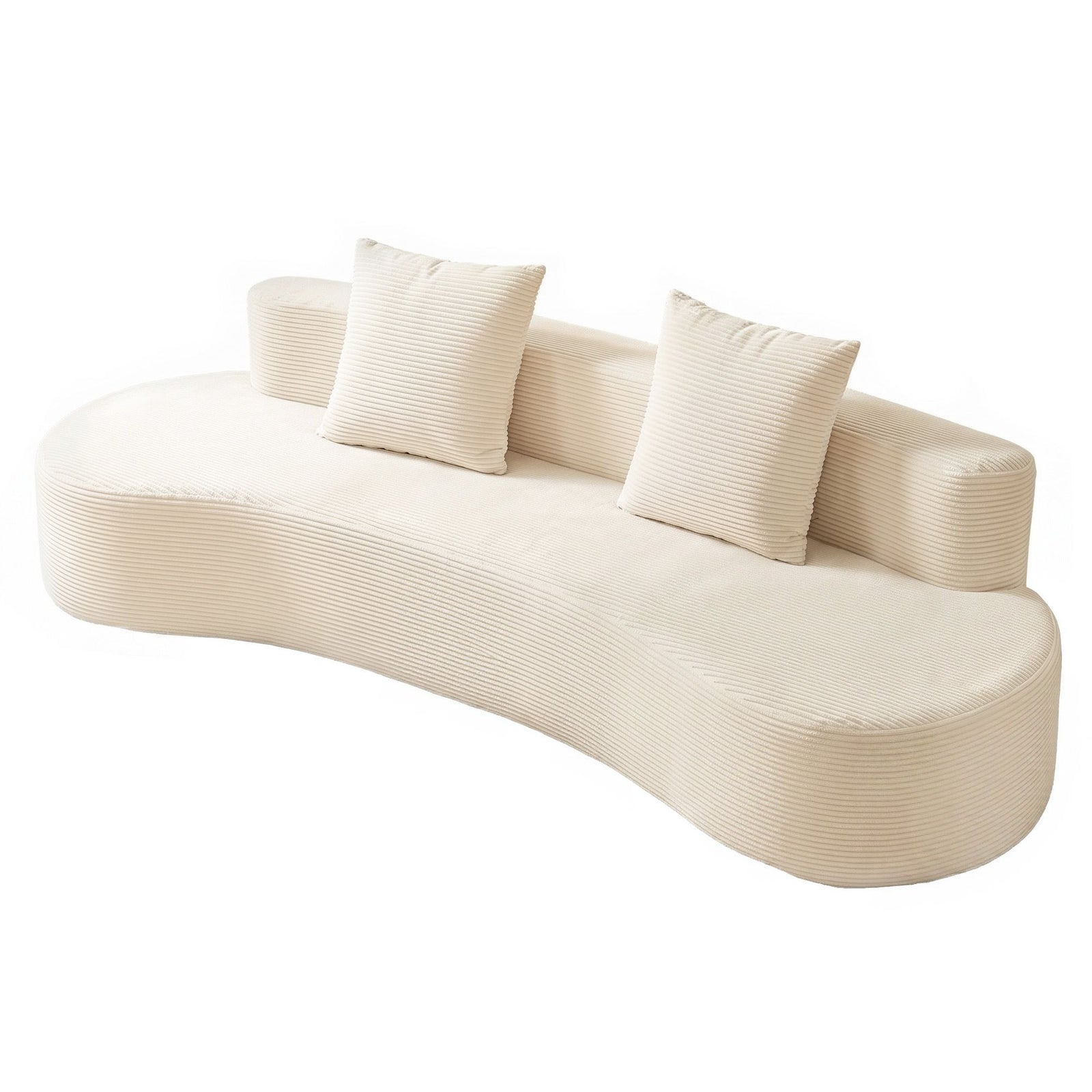 4‑Seater Sofa – High‑Density Foam, Corduroy, Backrest & Pillows, 228cm
