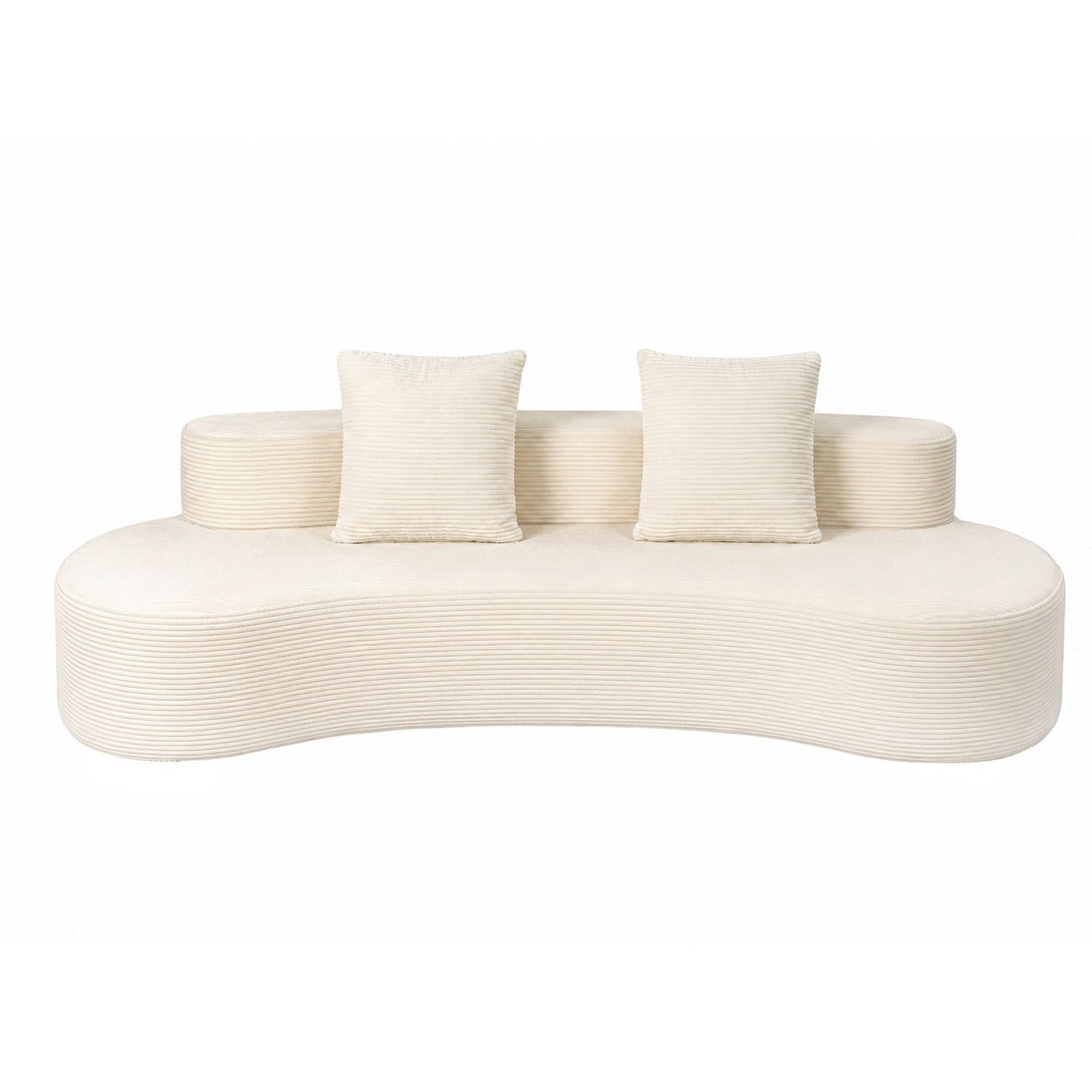 4‑Seater Sofa – High‑Density Foam, Corduroy, Backrest & Pillows, 228cm