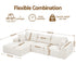 Artiss 3 Seater Modular Sofa Bed Sectional Boneless Couches for Living Room Corduroy Compressed Sofa White