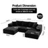 Modular Corduroy U‑Shaped Sofa – 3‑Piece Cloud Couch, No Assembly