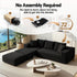 Modular Corduroy U‑Shaped Sofa – 3‑Piece Cloud Couch, No Assembly