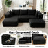 Modular Corduroy U‑Shaped Sofa – 3‑Piece Cloud Couch, No Assembly