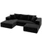 Modular Corduroy U‑Shaped Sofa – 3‑Piece Cloud Couch, No Assembly