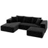 Modular Corduroy U‑Shaped Sofa – 3‑Piece Cloud Couch, No Assembly