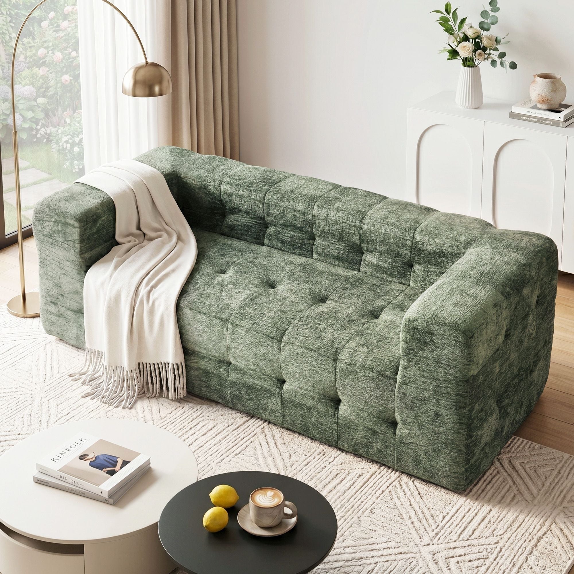 3‑Seater Sofa – Chenille, High‑Density Foam, 186cm, No‑Assembly Design