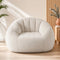 Single Small Boneless Couch Comfy Bean Bag for Living Room Faux Fur White