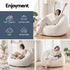 Single Small Boneless Couch Comfy Bean Bag for Living Room Faux Fur White